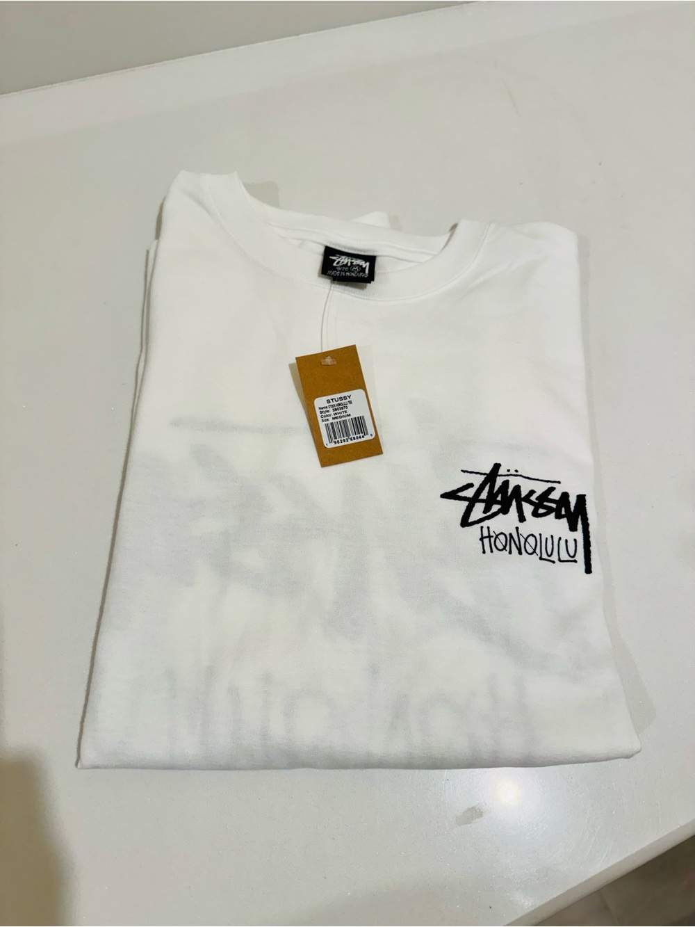 Stussy Honolulu White Graphic Tee - M
